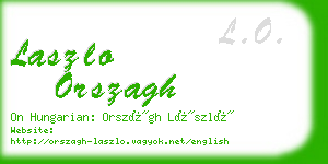 laszlo orszagh business card